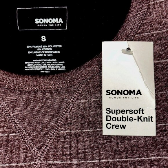 SONOMA Supersoft Thermal Crew Shirt S NWT Waffle Knit Casual Layering Essential - Picture 3 of 3